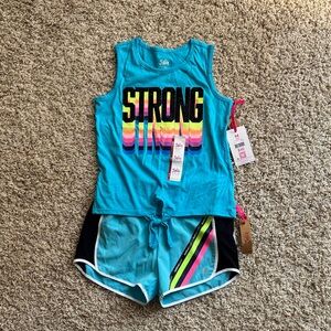 Justice Kids' Teal 'Strong' Tank Top